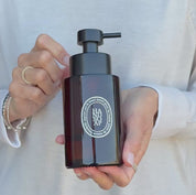 250ml-amber-glass-hand-soap-dispenser-white-label-black-pump-product-video